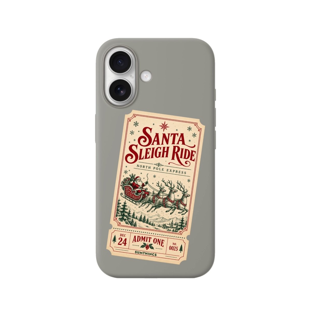 iPhone Santa Ride Premium Telefon Kılıfı Gri - Sumthincs
