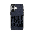 iPhone Self Love Club Leather Deri Telefon Kılıfı Pasifik Mavi - Sumthincs