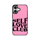 iPhone Self Love Club Leather Deri Telefon Kılıfı Pembe - Sumthincs