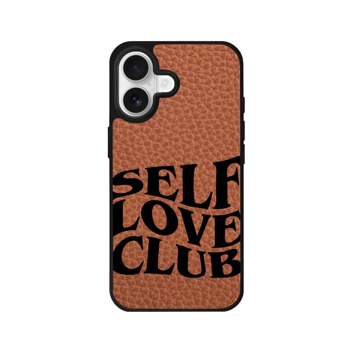 iPhone Self Love Club Leather Deri Telefon Kılıfı Kahverengi - Sumthincs