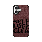 iPhone Self Love Club Leather Deri Telefon Kılıfı Bordo - Sumthincs