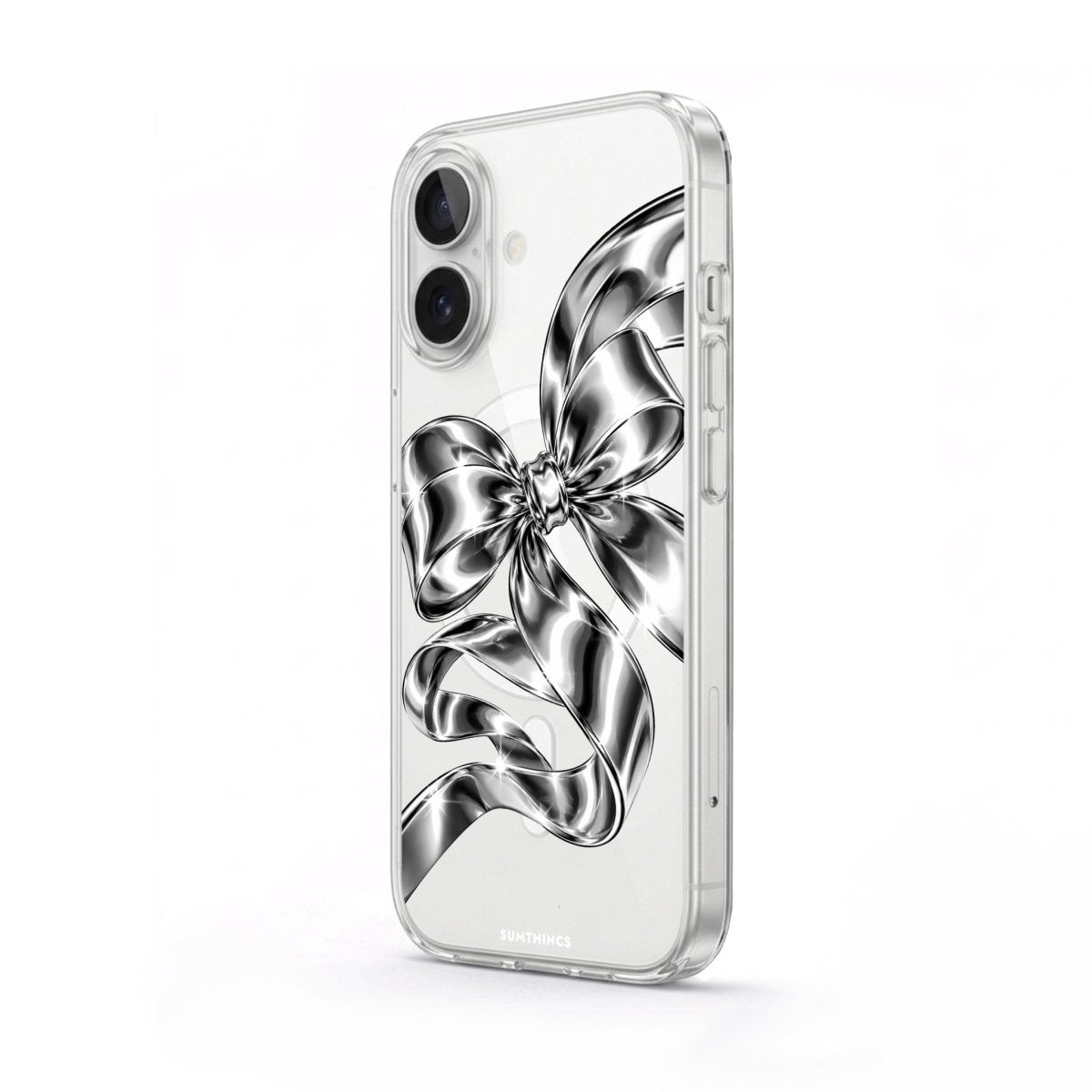iPhone Silver Bow Clear Magsafe Telefon Kılıfı - Sumthincs