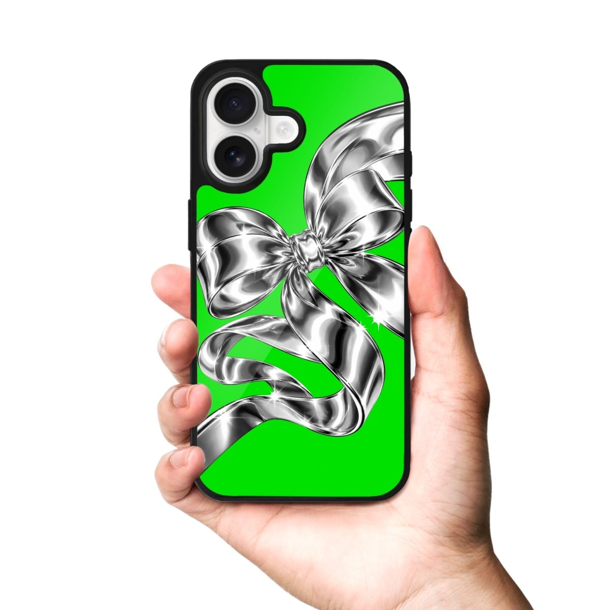 iPhone Silver Bow Glossy Telefon Kılıfı - Sumthincs