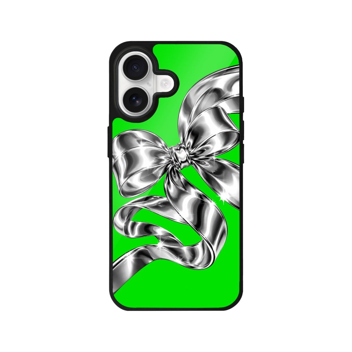 iPhone Silver Bow Glossy Telefon Kılıfı - Sumthincs