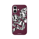 iPhone Silver Bow Premium Telefon Kılıfı Bordo - Sumthincs
