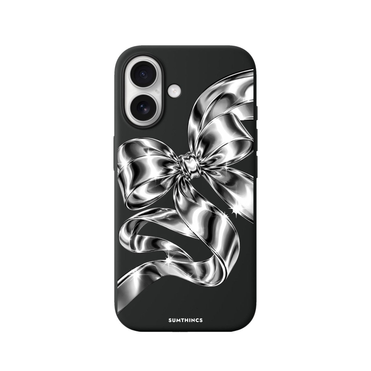 iPhone Silver Bow Premium Telefon Kılıfı Siyah - Sumthincs