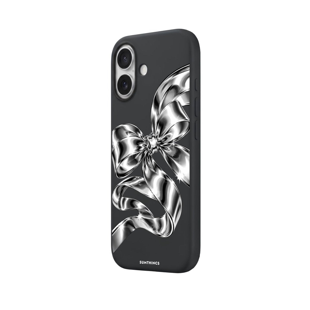 iPhone Silver Bow Premium Telefon Kılıfı Bordo - Sumthincs