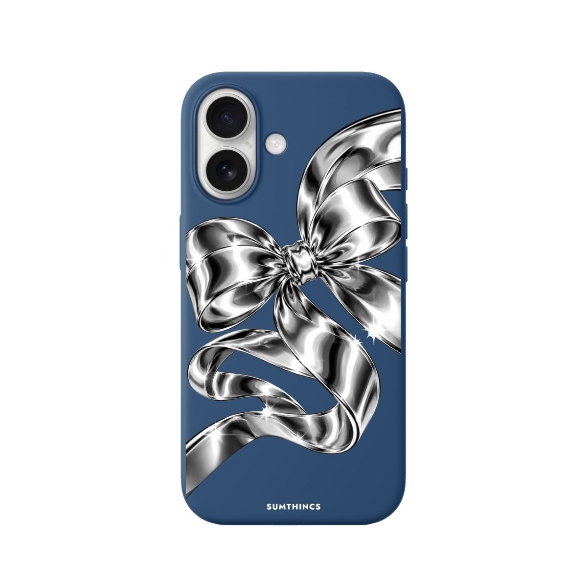 iPhone Silver Bow Premium Telefon Kılıfı Pasifik Mavi - Sumthincs