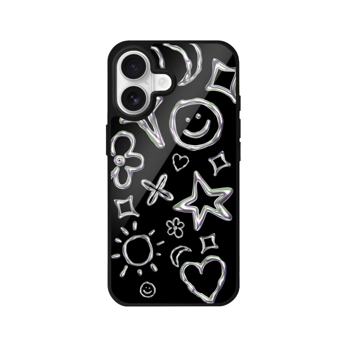 iPhone Silver Doodles Glossy Telefon Kılıfı - Sumthincs