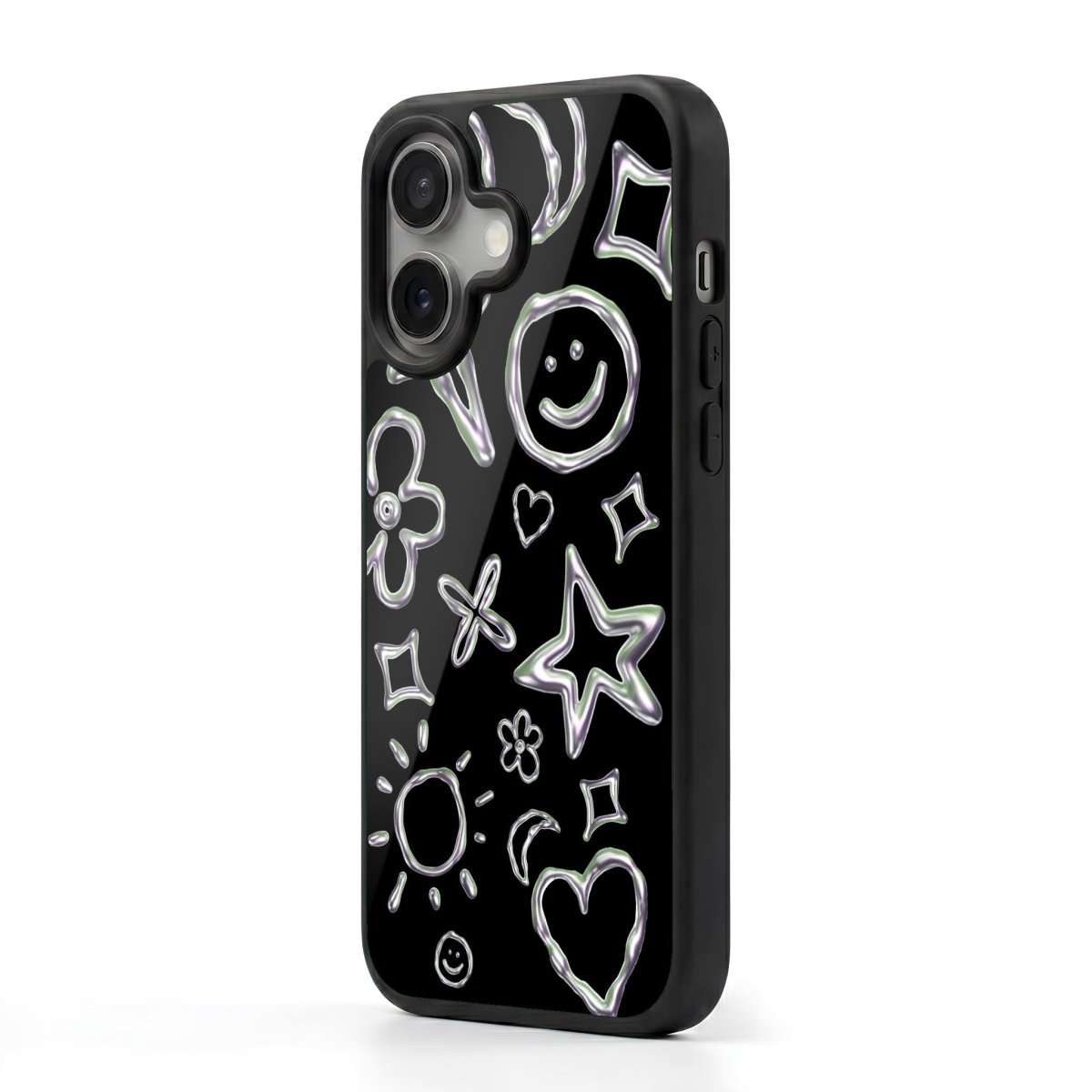 iPhone Silver Doodles Glossy Telefon Kılıfı - Sumthincs