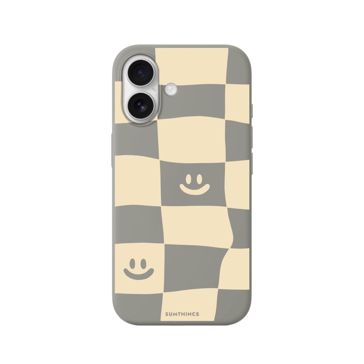 iPhone Smiling Check Premium Telefon Kılıfı Gri - Sumthincs