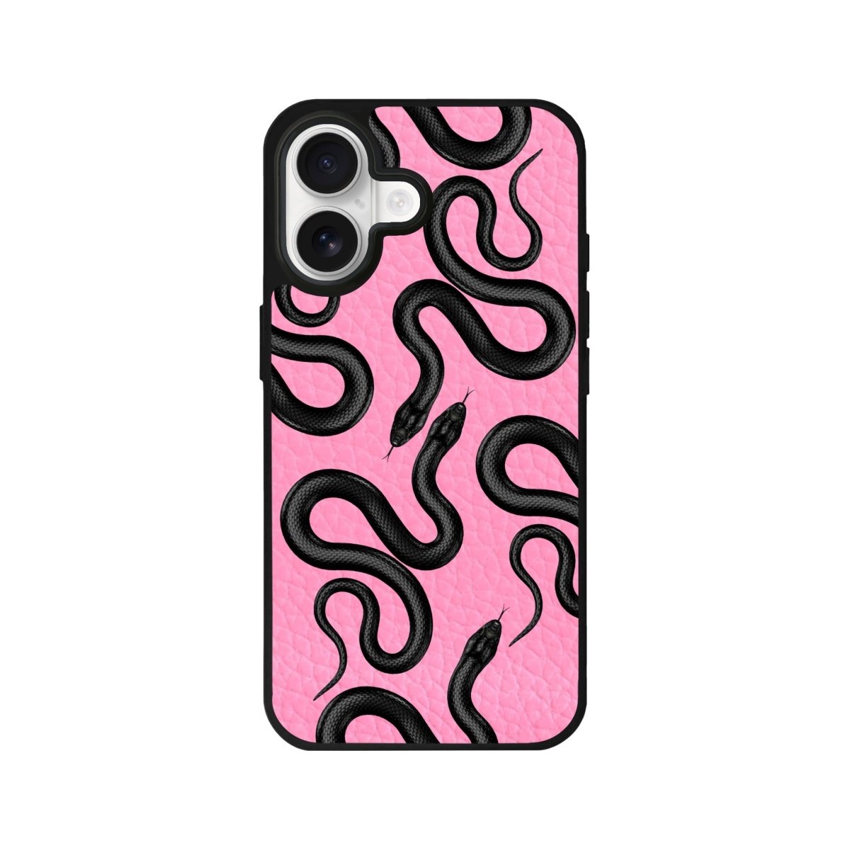 iPhone Snakes Leather Deri Telefon Kılıfı Pembe - Sumthincs
