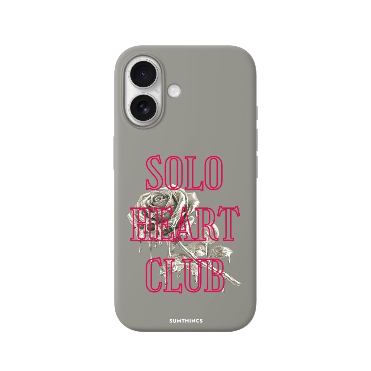iPhone Solo Heart Club Premium Telefon Kılıfı Gri - Sumthincs