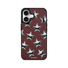 iPhone Stars Leather Deri Telefon Kılıfı Bordo - Sumthincs
