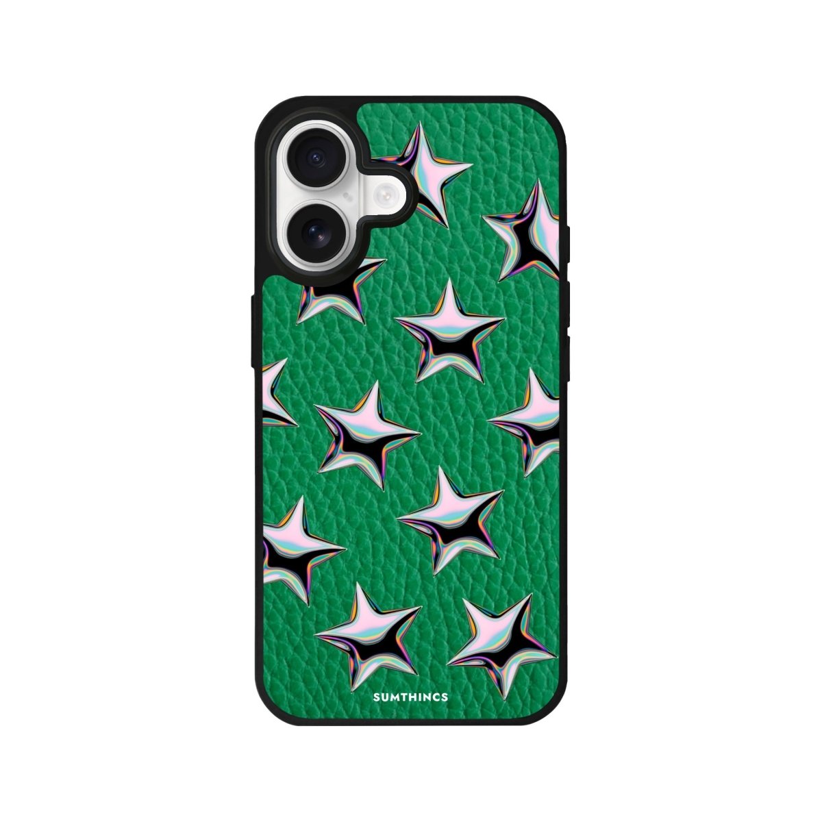 iPhone Stars Leather Deri Telefon Kılıfı Yeşil - Sumthincs