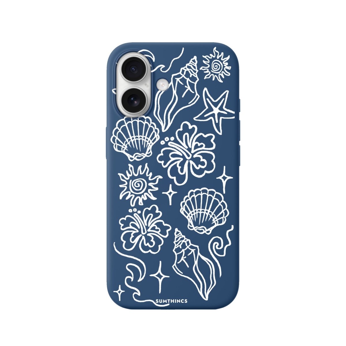 iPhone Summer Sketch Premium Telefon Kılıfı Pasifik Mavi - Sumthincs