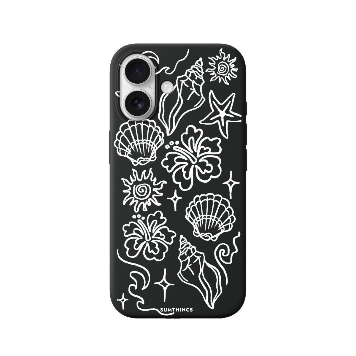 iPhone Summer Sketch Premium Telefon Kılıfı Siyah - Sumthincs