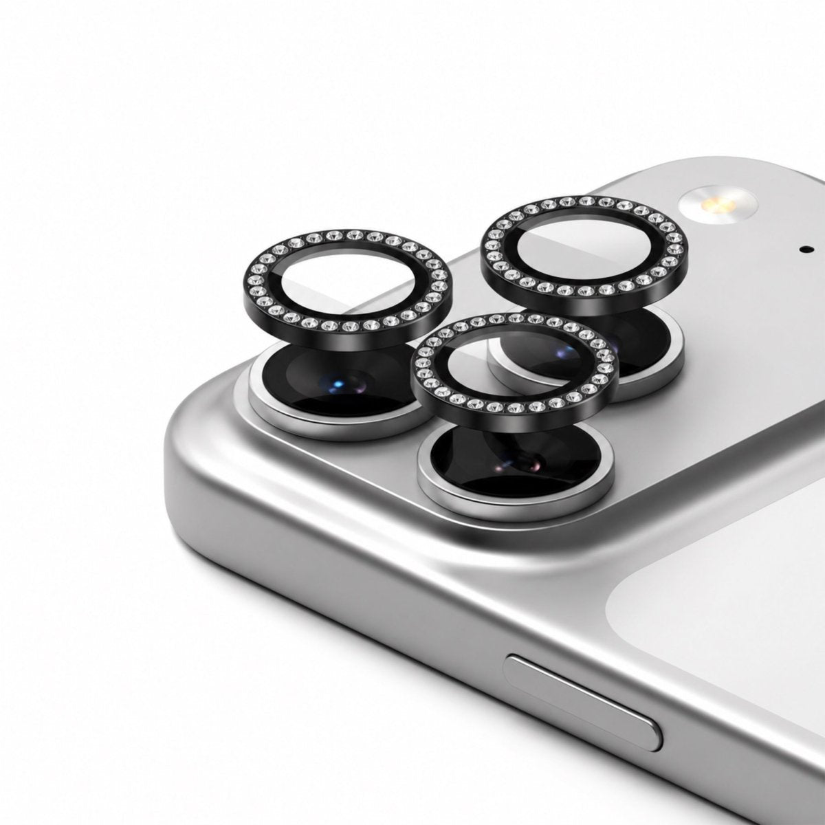 iPhone Taşlı Kamera Lens Koruyucu Siyah - Sumthincs