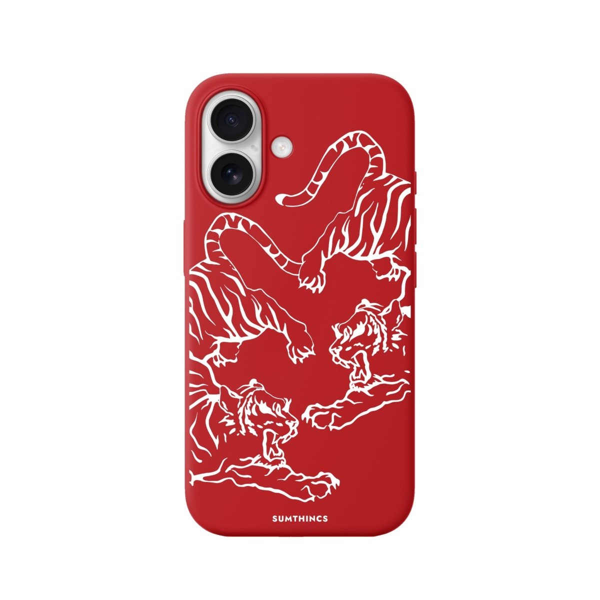 iPhone Tigers Premium Telefon Kılıfı Kırmızı - Sumthincs
