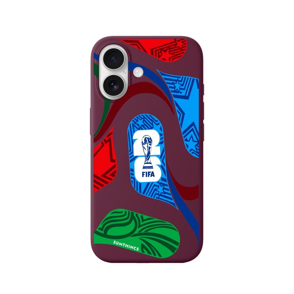 iPhone World Cup Ball Premium Telefon Kılıfı Bordo - Sumthincs