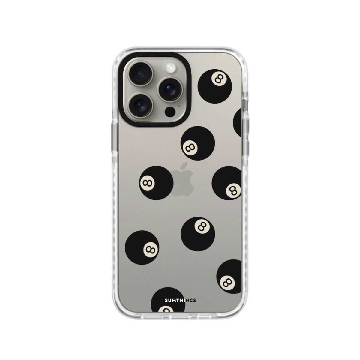 iPhone XR 8Ball Procase Şeffaf Telefon Kılıfı Beyaz Şeffaf - SUMTHINCS