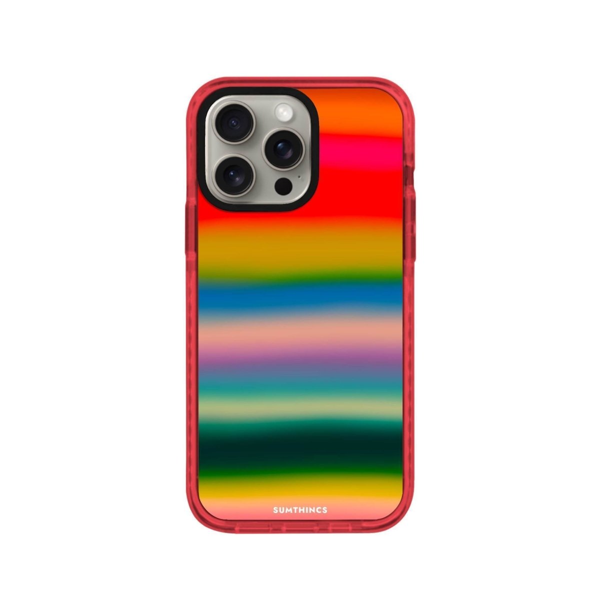 iPhone XR Gradient Glow Procase Şeffaf Telefon Kılıfı Kırmızı - SUMTHINCS