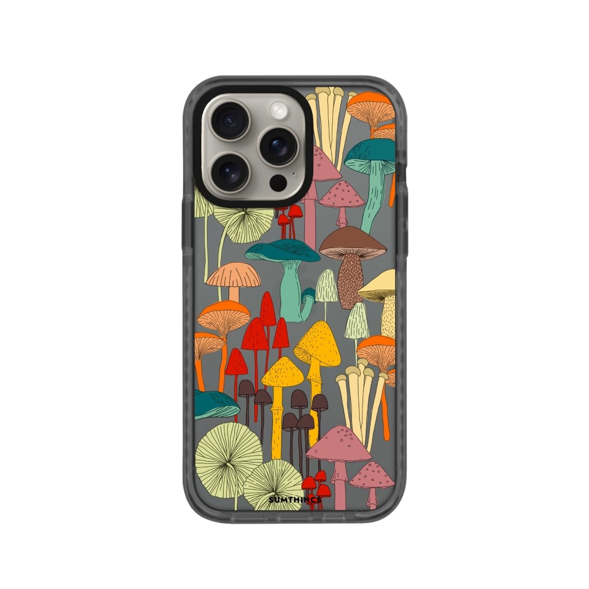 iPhone XR Mushrooms Procase Şeffaf Telefon Kılıfı Antrasit - SUMTHINCS