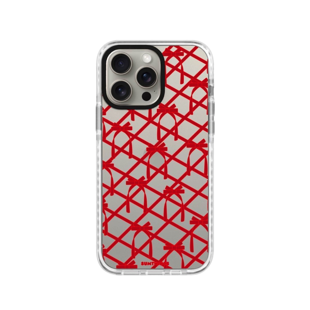 iPhone XR Ribbon Grid Procase Şeffaf Telefon Kılıfı Beyaz Şeffaf - SUMTHINCS