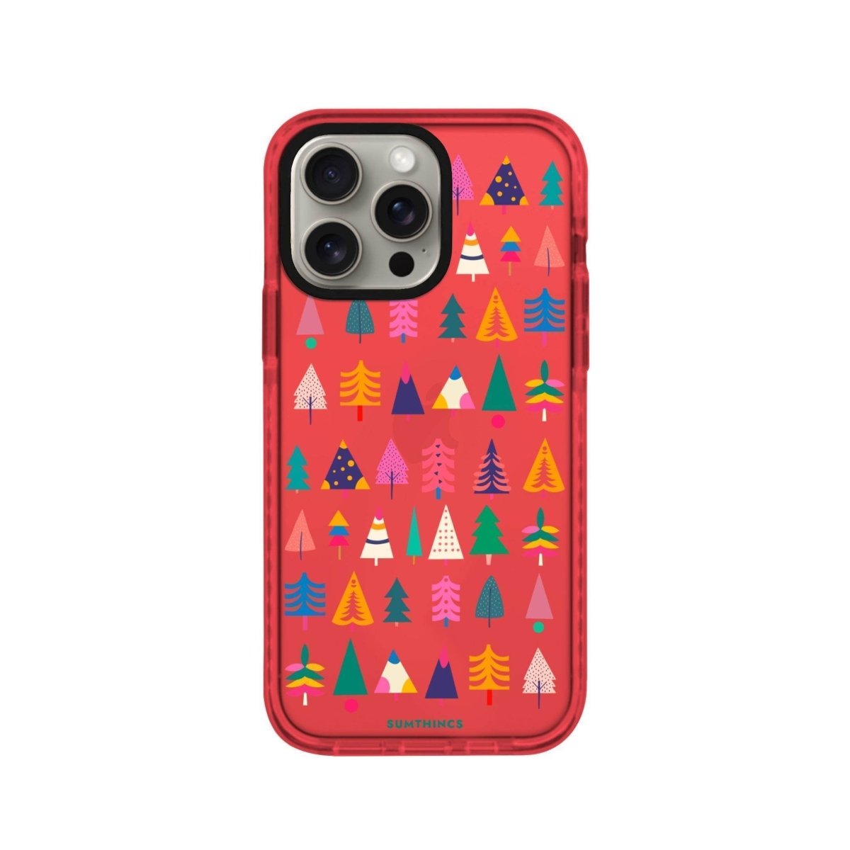 iPhone XR Tiny Forest Procase Şeffaf Telefon Kılıfı Kırmızı - SUMTHINCS