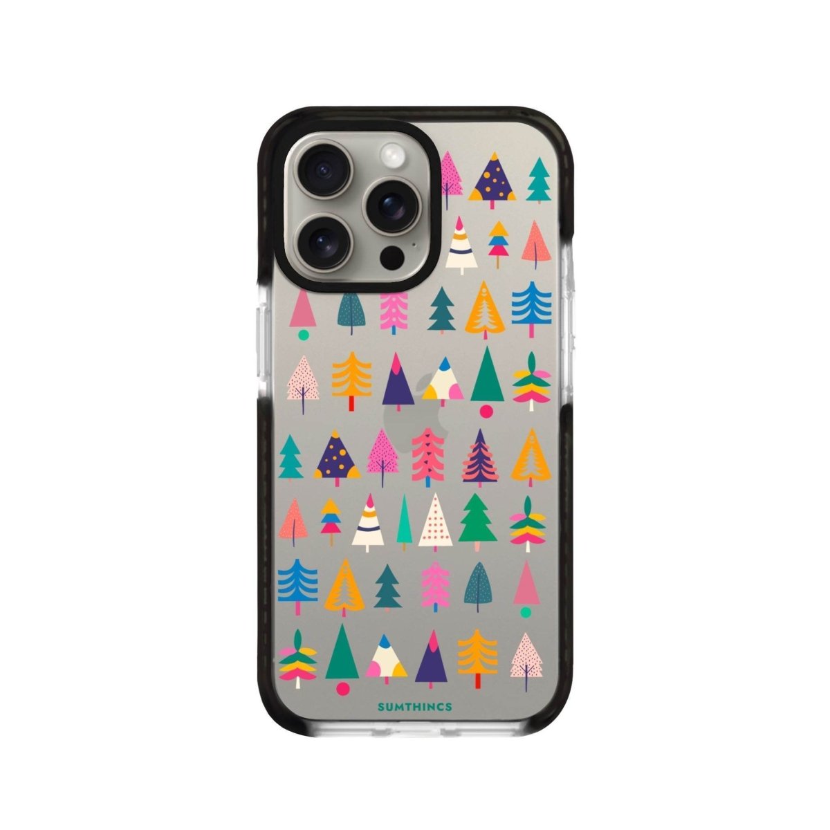 iPhone XR Tiny Forest Procase Şeffaf Telefon Kılıfı Siyah Şeffaf - SUMTHINCS