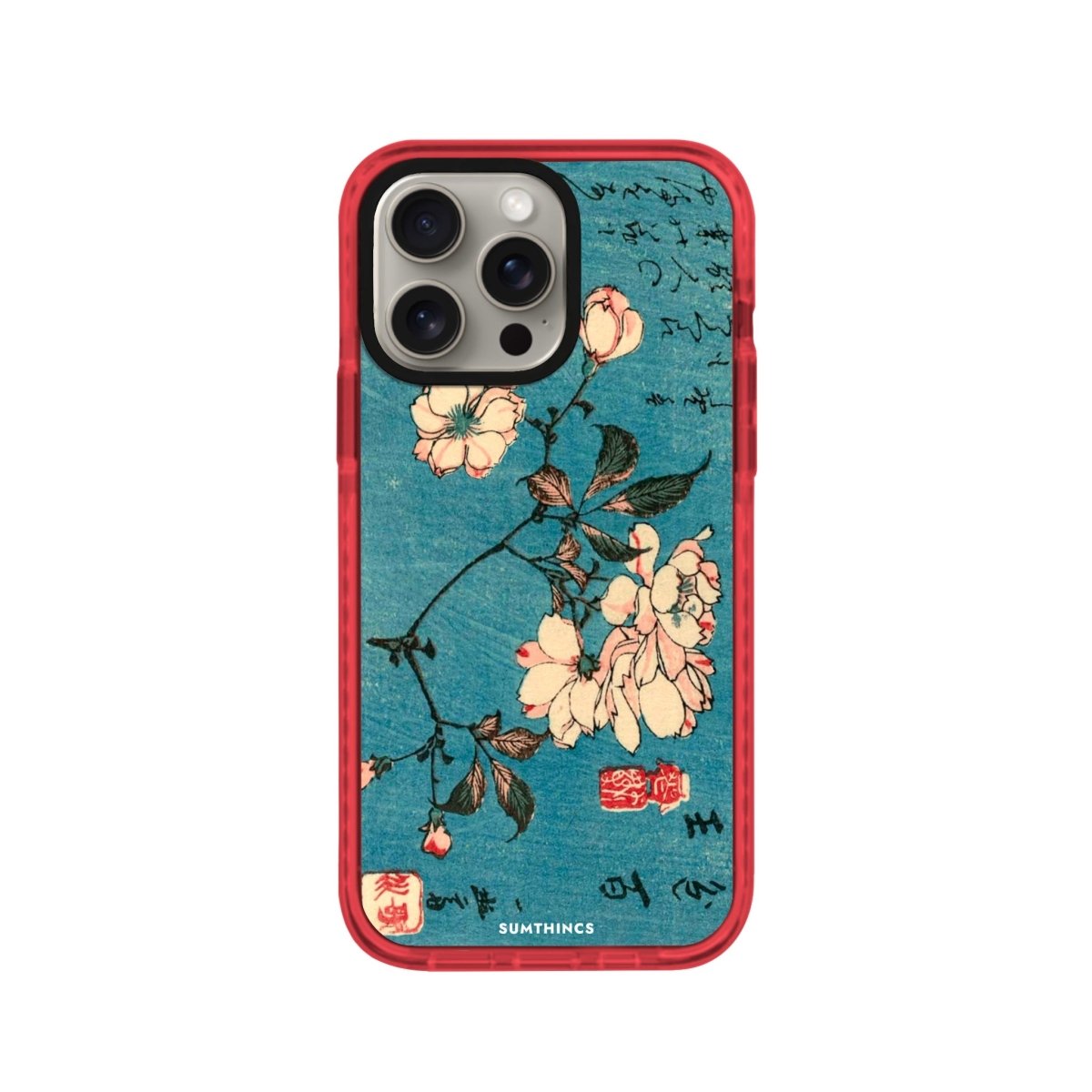 iPhone XR Vintage Sakura Procase Şeffaf Telefon Kılıfı Kırmızı - SUMTHINCS
