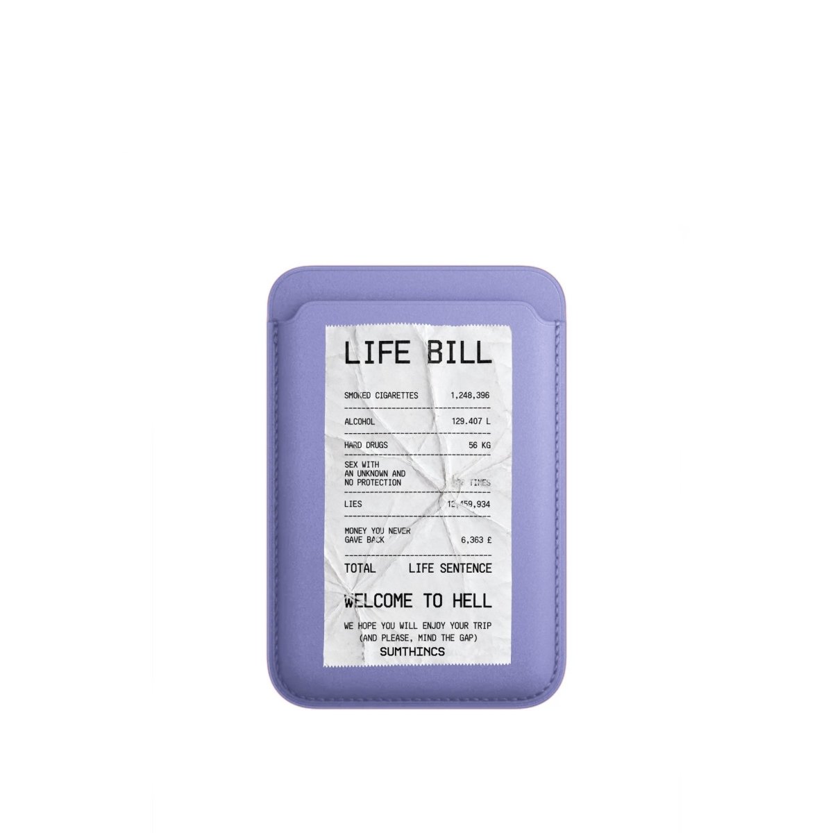 Life Bill MagSafe Deri Cüzdan Wallet Lila - Sumthincs