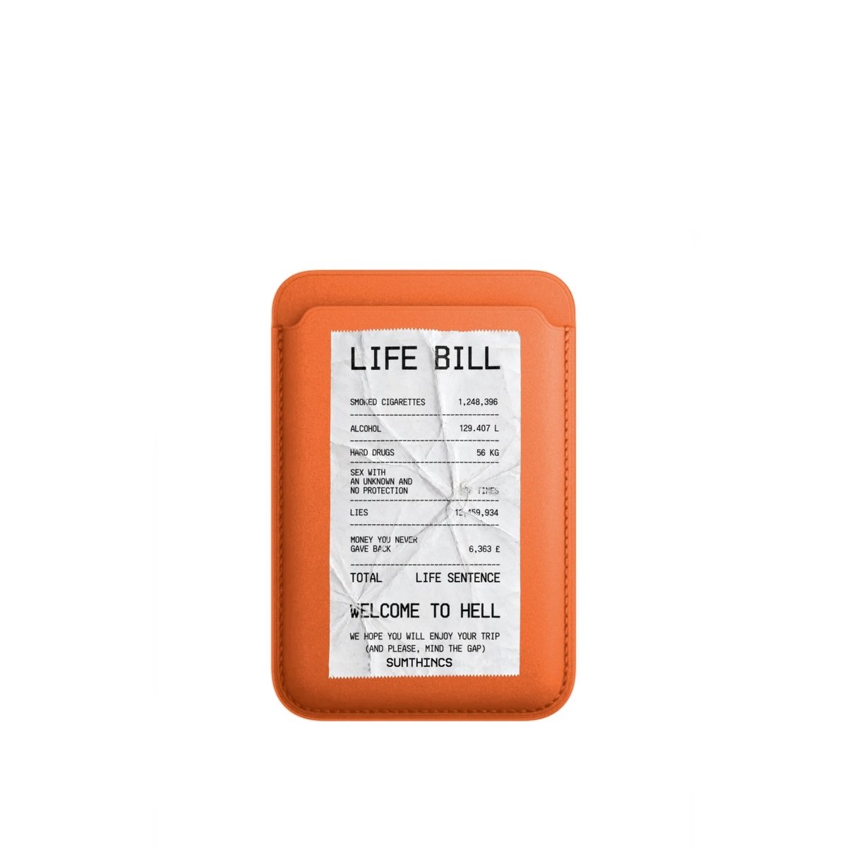Life Bill MagSafe Deri Cüzdan Wallet Turuncu - Sumthincs