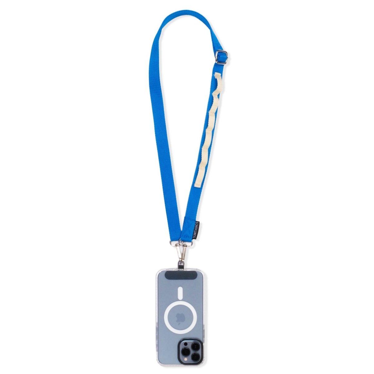 Light Blue and White Utility Hoop Strap Telefon Boyun Askısı - SUMTHINCS
