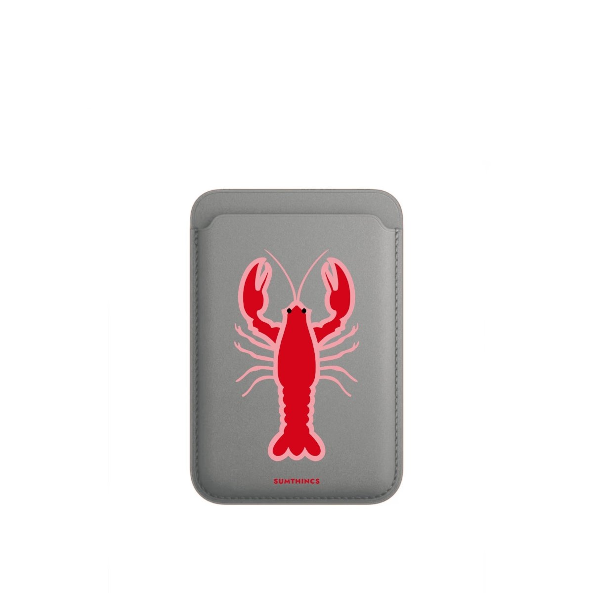 Lobster MagSafe Deri Cüzdan Wallet Gri - Sumthincs