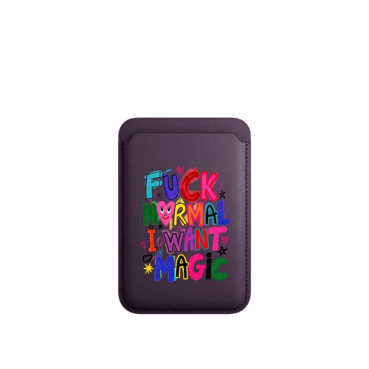 Magic MagSafe Deri Cüzdan Wallet Mor - Sumthincs