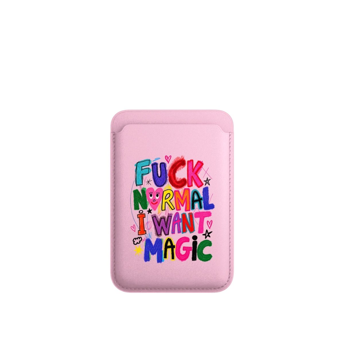 Magic MagSafe Deri Cüzdan Wallet Pembe - Sumthincs