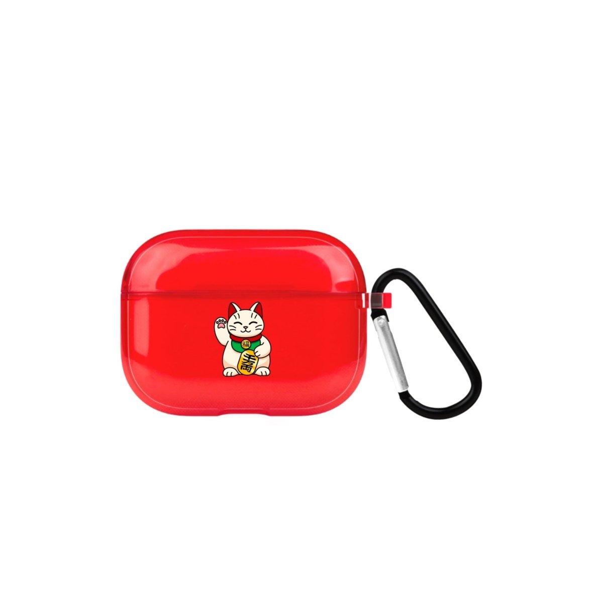 Maneki Neko AirPods Pro 2 Şeffaf Silikon Kılıf Kırmızı - SUMTHINCS