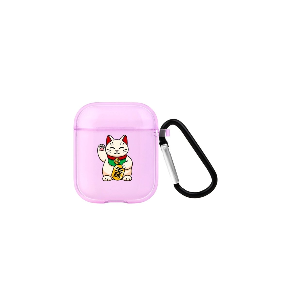 Maneki Neko AirPods Şeffaf Silikon Kılıf Lila - SUMTHINCS