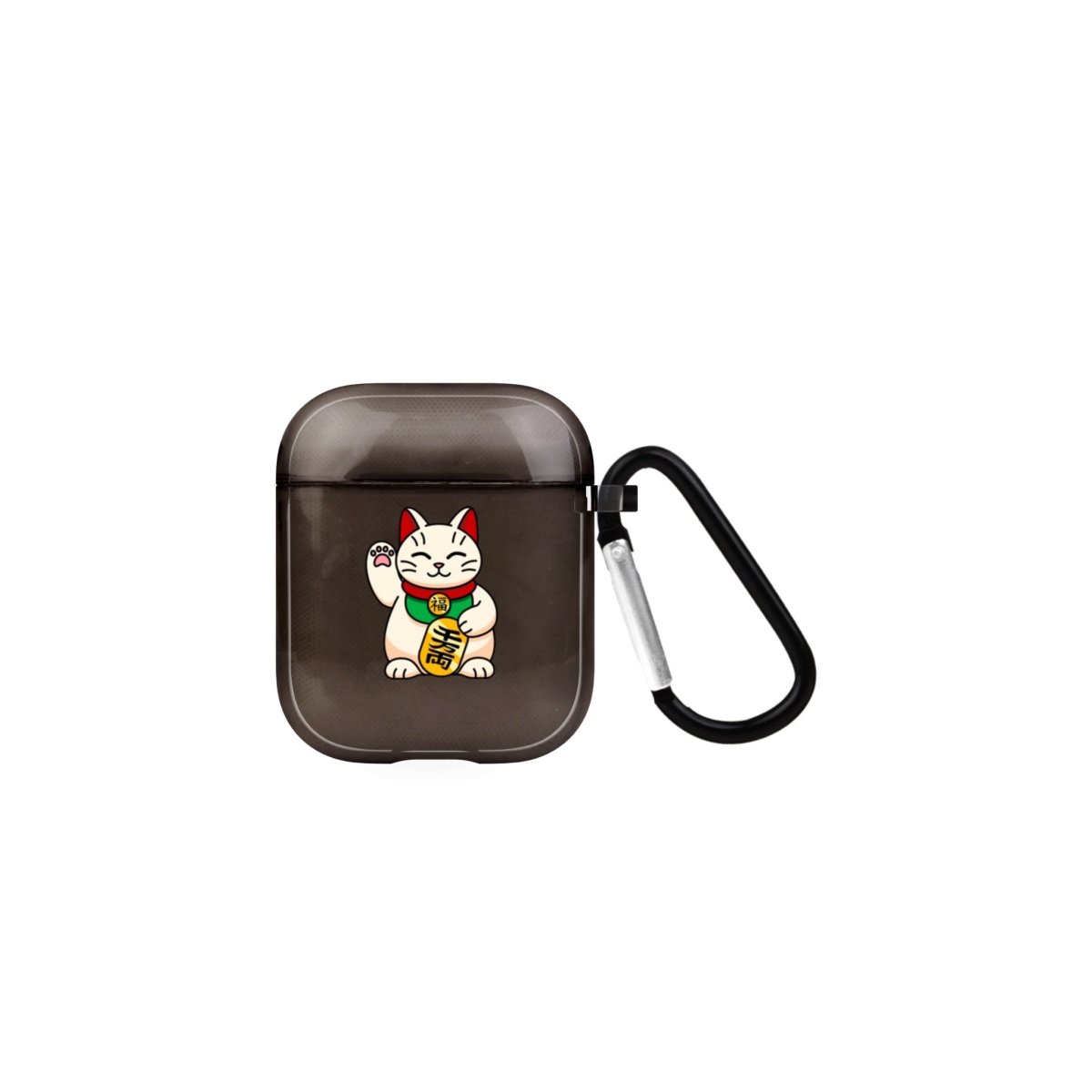 Maneki Neko AirPods Şeffaf Silikon Kılıf Siyah - SUMTHINCS