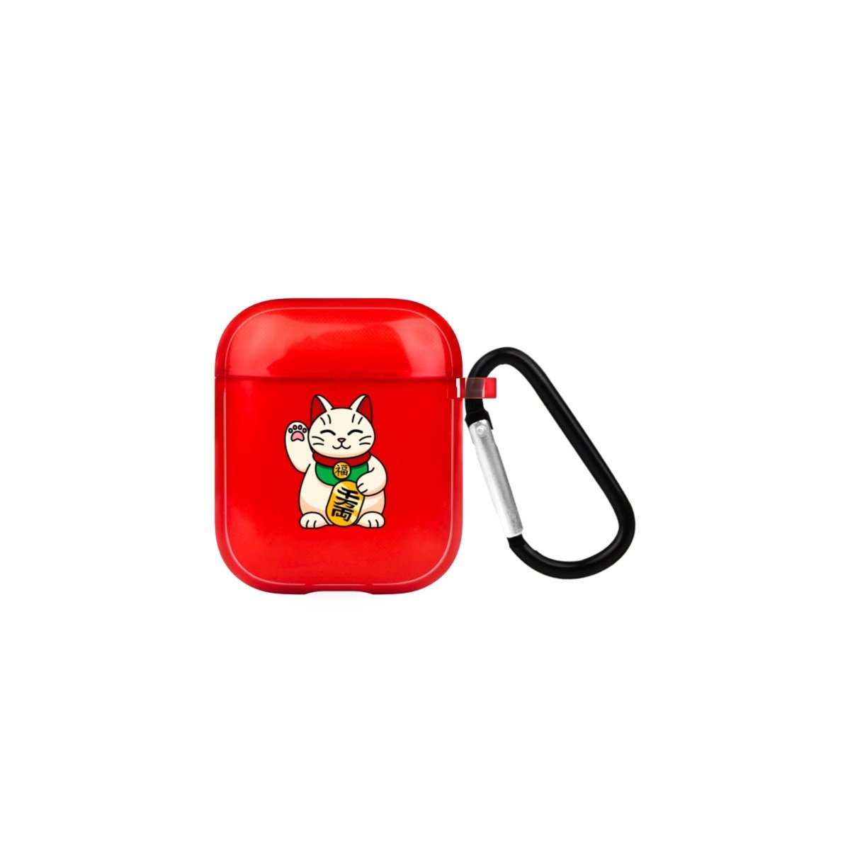 Maneki Neko AirPods Şeffaf Silikon Kılıf Kırmızı - SUMTHINCS