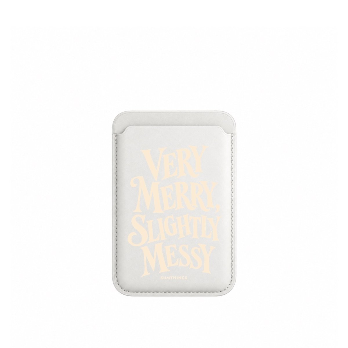 Messy MagSafe Deri Cüzdan Wallet Beyaz - Sumthincs