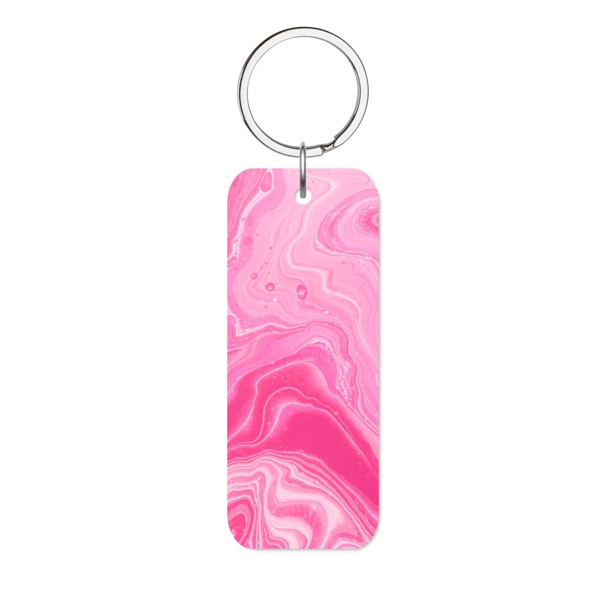 Pink Marble Glossy Dikdörtgen Anahtarlık - SUMTHINCS