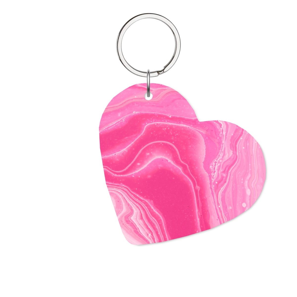 Pink Marble Glossy Kalp Anahtarlık - SUMTHINCS