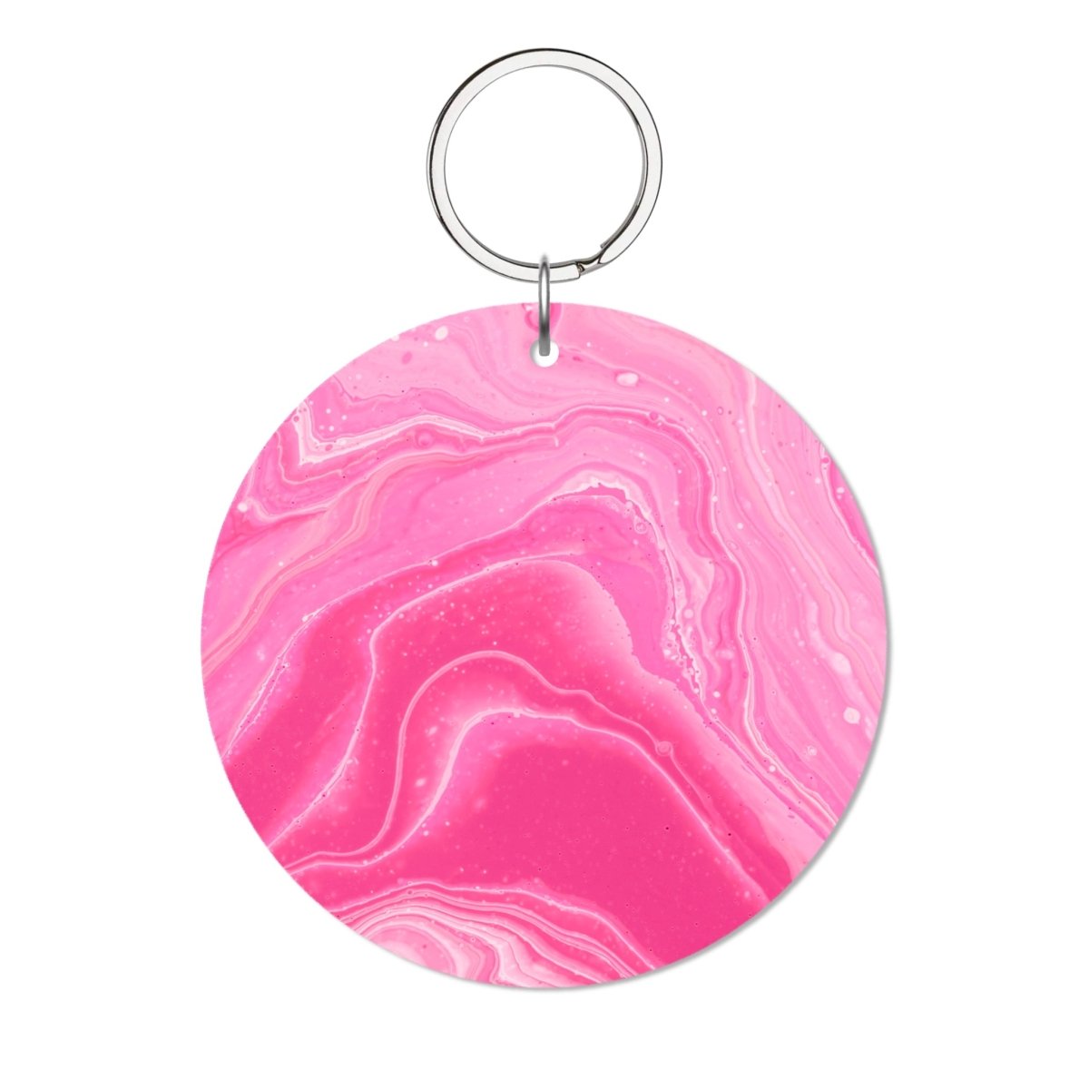 Pink Marble Glossy Yuvarlak Anahtarlık - SUMTHINCS