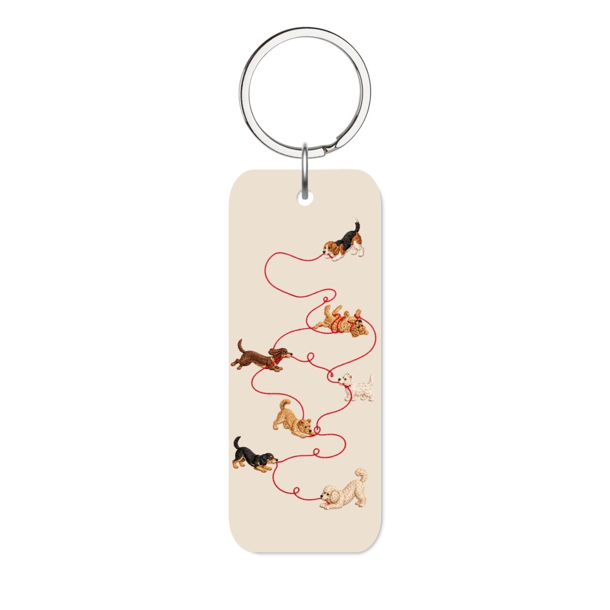 Puppy Glossy Anahtarlık Charm Dikdörtgen - Sumthincs