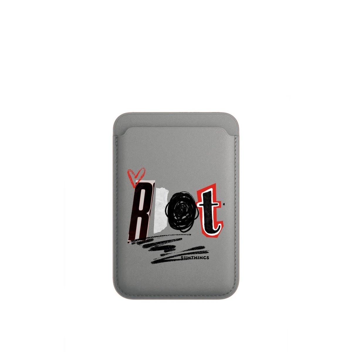 Rebel MagSafe Deri Cüzdan Wallet Gri - Sumthincs
