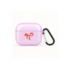 Red Bow AirPods 3 Şeffaf Silikon Kılıf Lila - Sumthincs