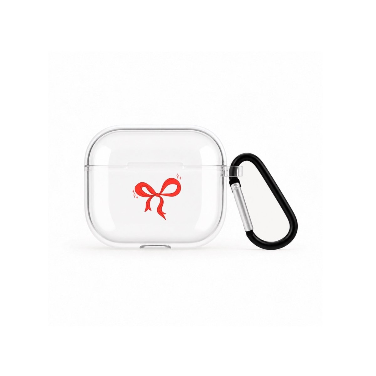 Red Bow AirPods 3 Şeffaf Silikon Kılıf Beyaz Şeffaf - Sumthincs