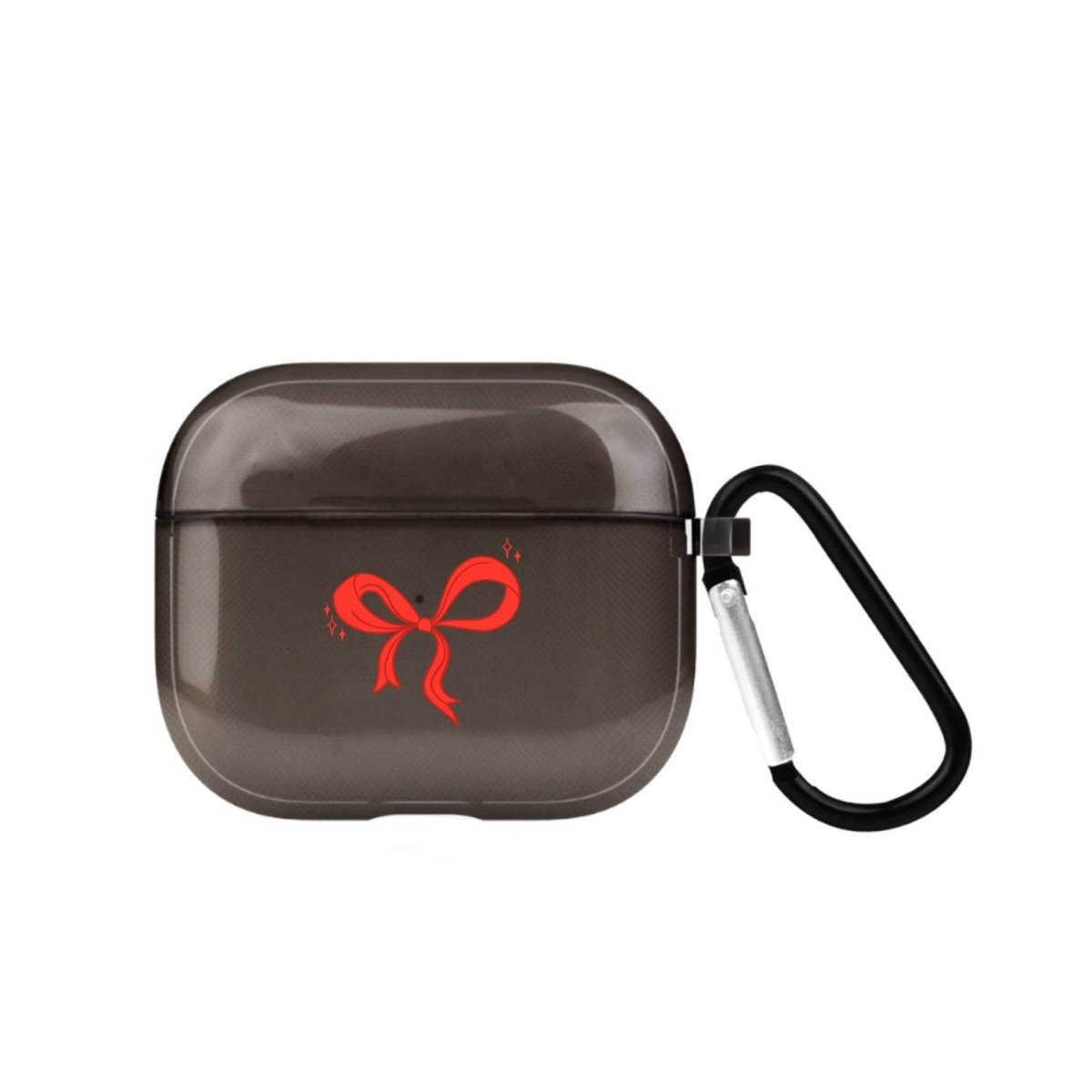 Red Bow AirPods 3 Şeffaf Silikon Kılıf Siyah - SUMTHINCS